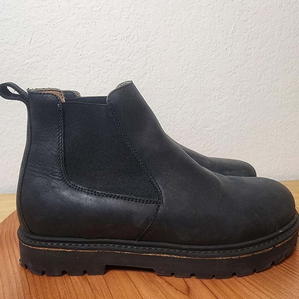 Birkenstock Boot Womens Size 9 EU 40 Black Nubuck Chelsea Ankle Lug Sole Pull On